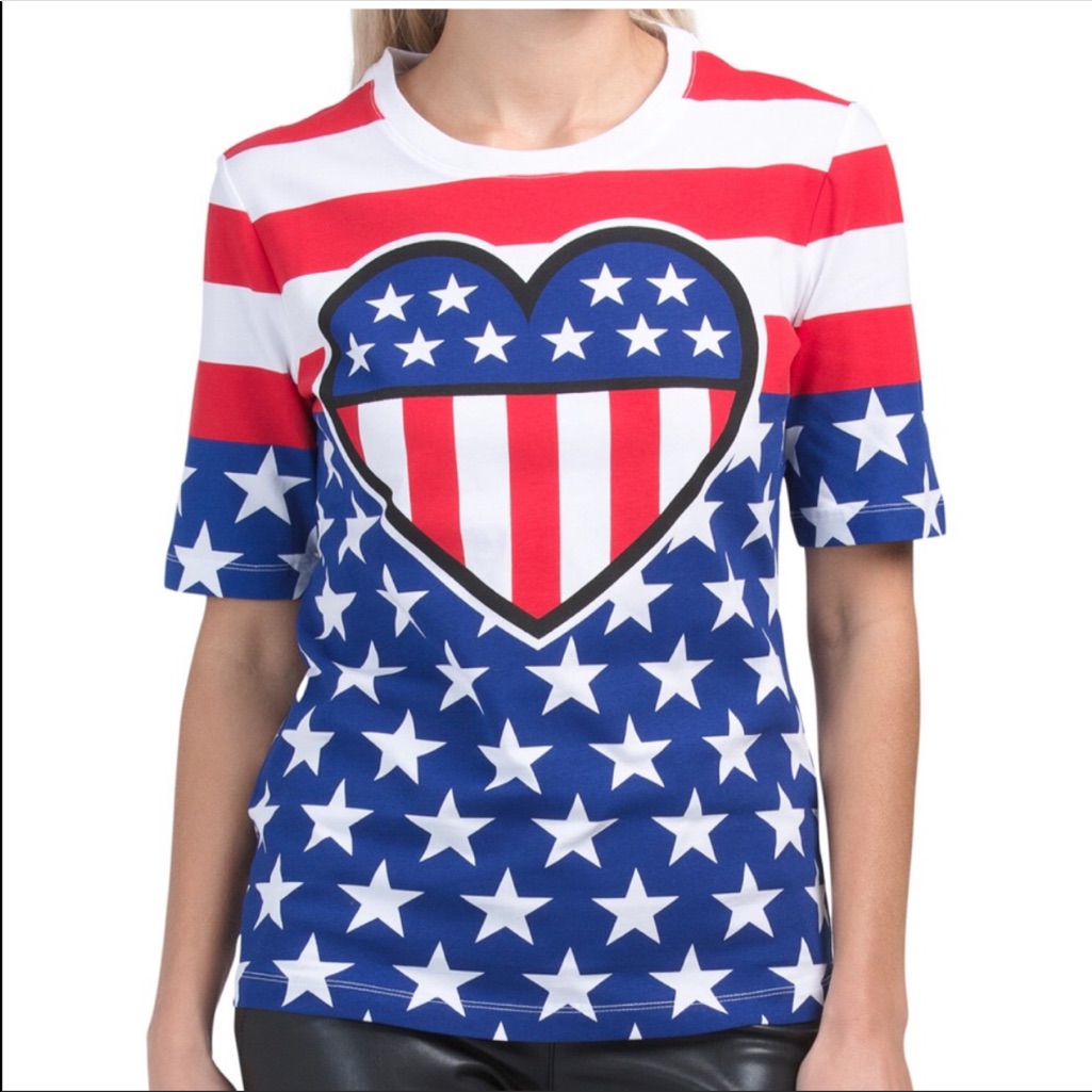 Love Moschino Hearts And Stripes Tee